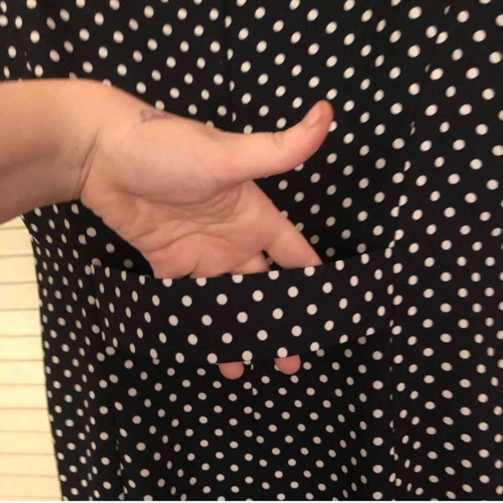{Sag Harbor VTG} Short sleeve b/w polka dot dress - Picture 6 of 8